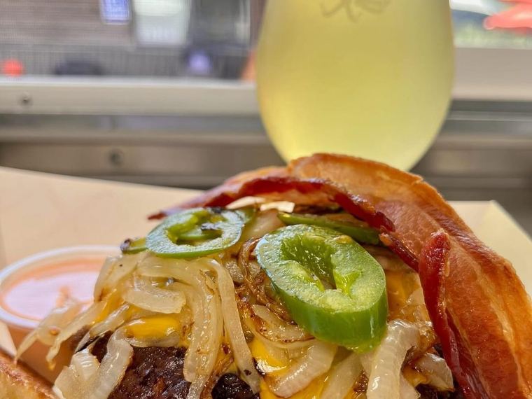 Food trailer burger and beer at Broken Horn Brewing Co.
